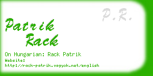 patrik rack business card